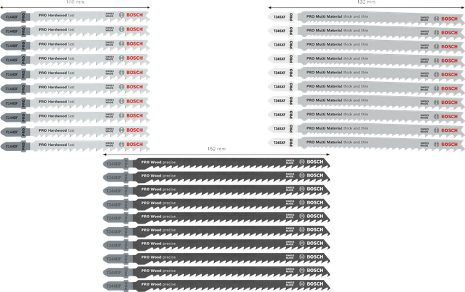 Juego de corte grueso para madera y metal Bosch PRO, 30 hojas de sierra de calar.